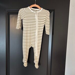 Angel Dear 3-6M Baby One Piece Pajama - Forest Green and White